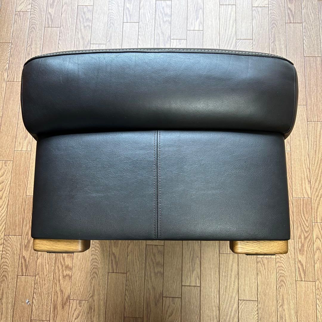 値下げ　カリモク chitano チターノ スツール オットマン 本革張