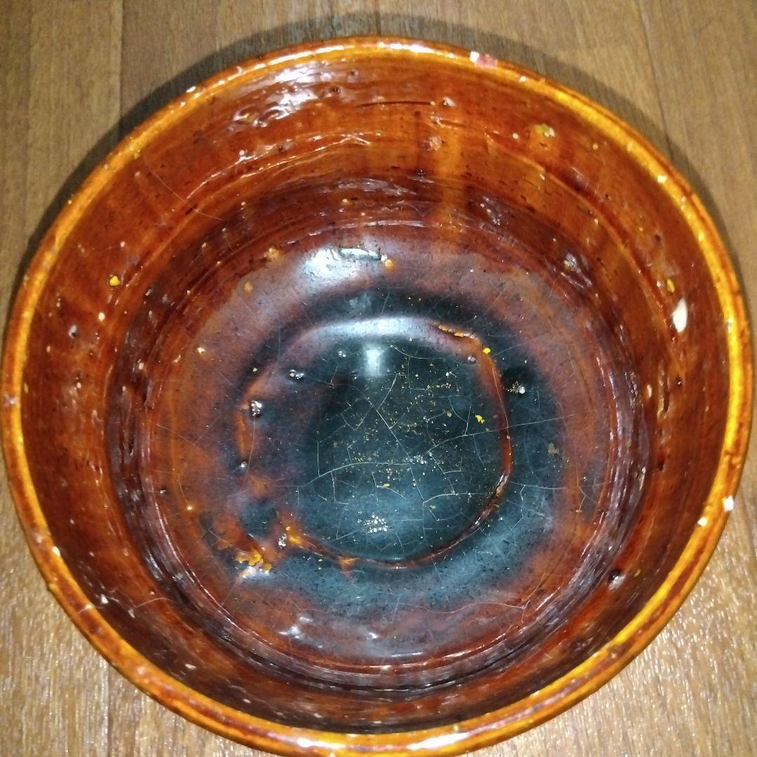 【レア】大樋焼 茶道具 茶碗 飴釉茶碗 茶器 茶道 大樋焼き 茶色 緑色 抹茶色