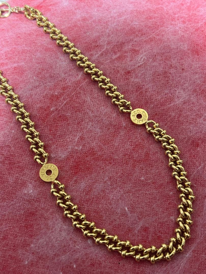 Tiffany刻印ゴールドカラーチェーン　50cm