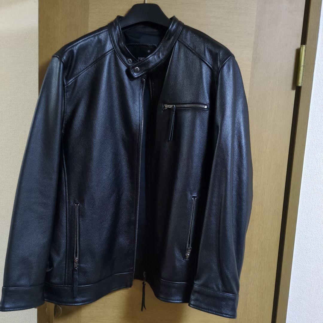黒 シングルライダースジャケット 5XL 本革
