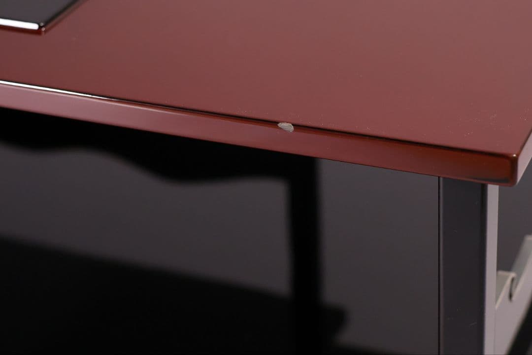 漆芸 二段卓 黒塗 うるみ塗 木製 錫覆輪 54.2cm 花台 古道具【MB58