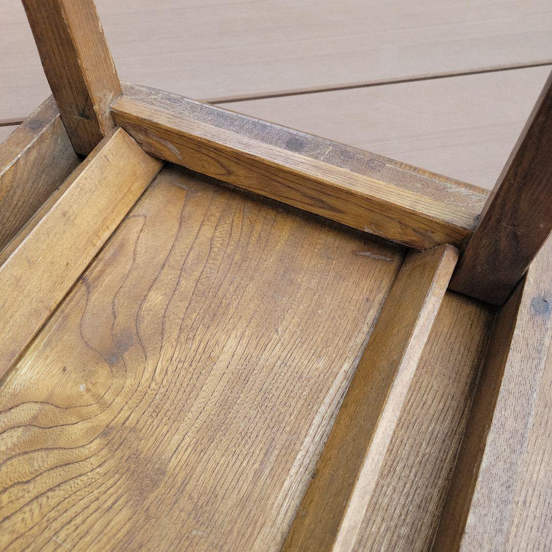 木製オーク座卓・ちゃぶ台 昭和レトロ　折り畳み　希少