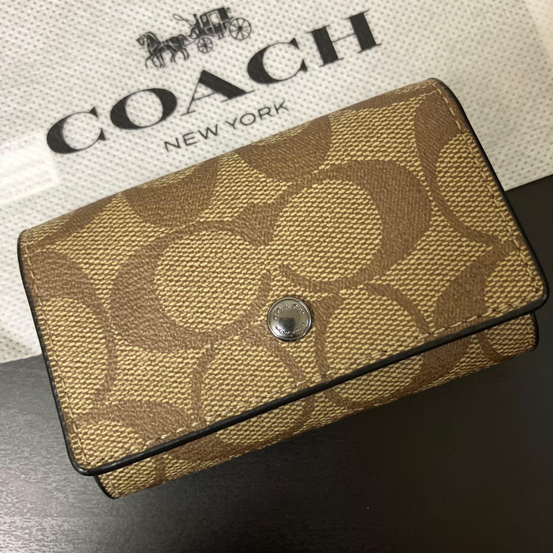 新品　COACH コーチ　キーケース 5リング　シグネチャー