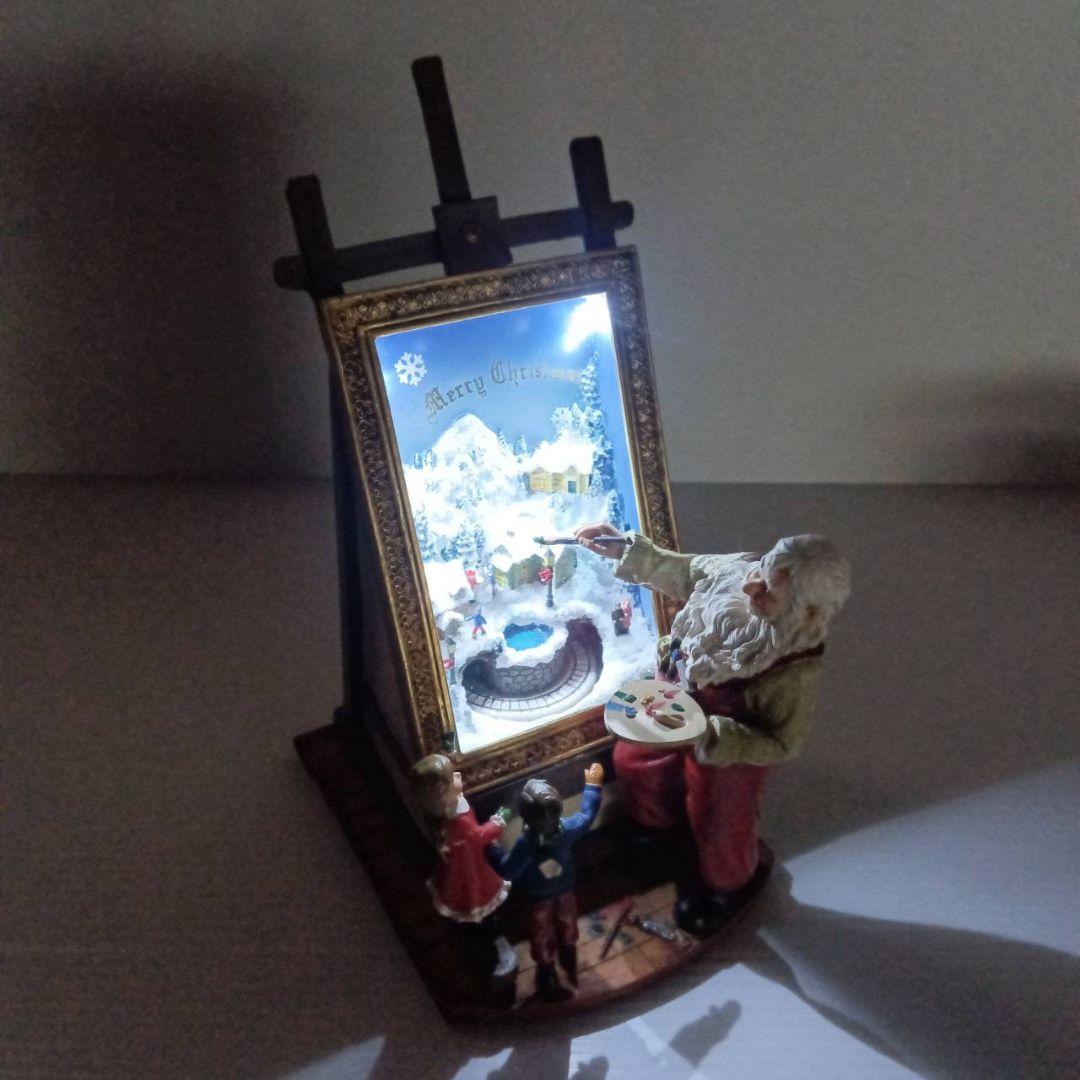 クリスマス インテリア サンタクロース 絵描きサンタ オルゴール ライト 飾り