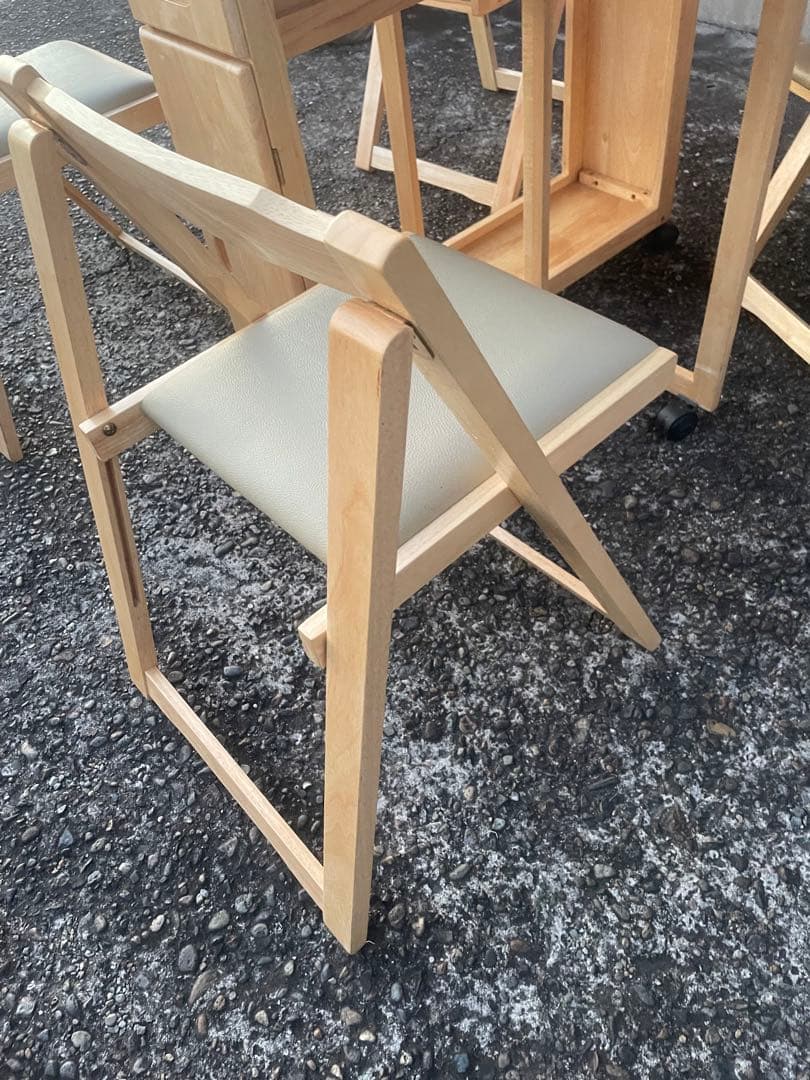 ダイニング　5点セット　折りたたみ式