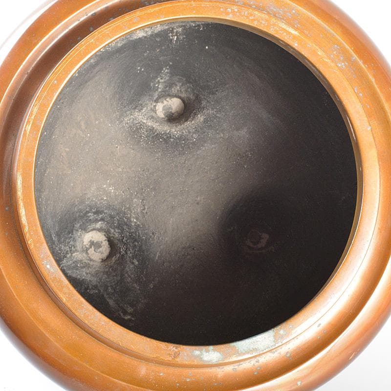 茶道具　鋳師　吉田和正造　唐銅　朝鮮風炉　鉄釜添　共箱　M　6072C