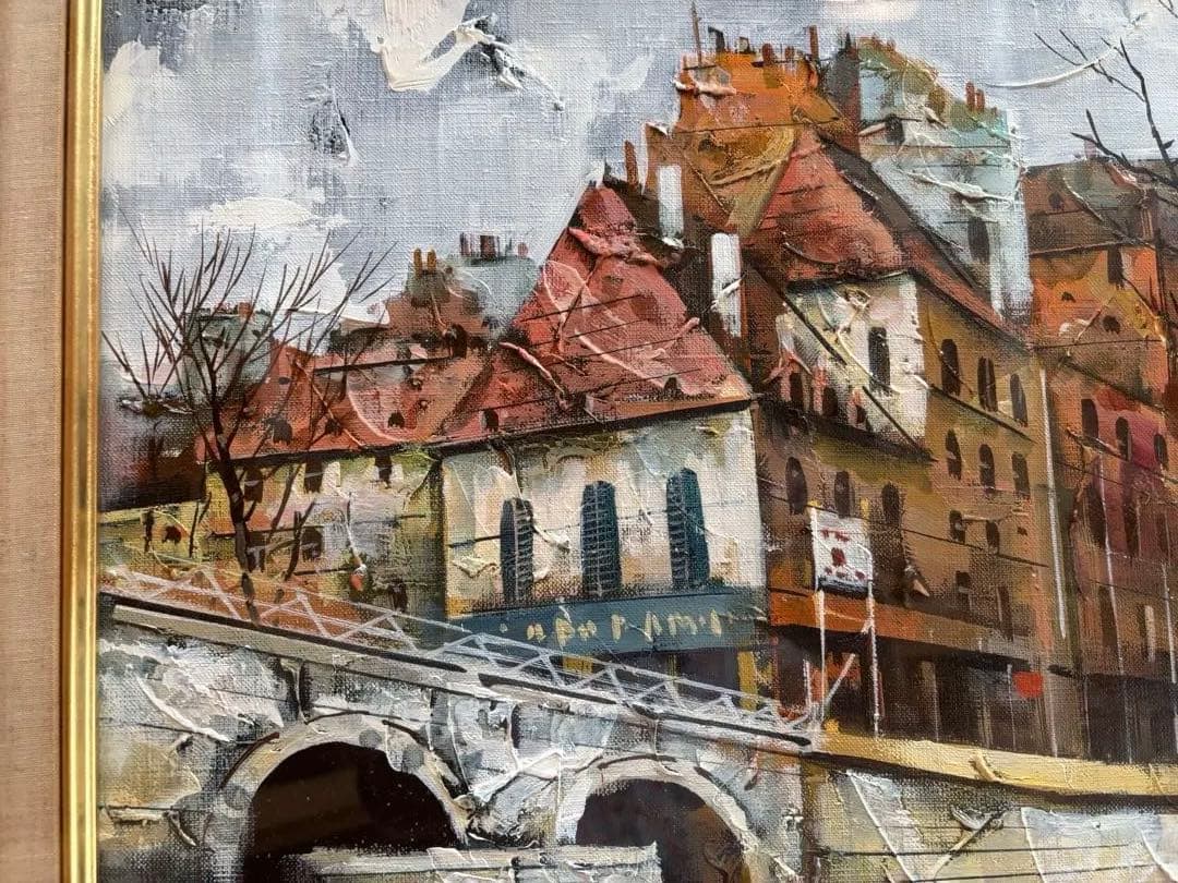 竹内敏彦『パリの街』油彩画 F8