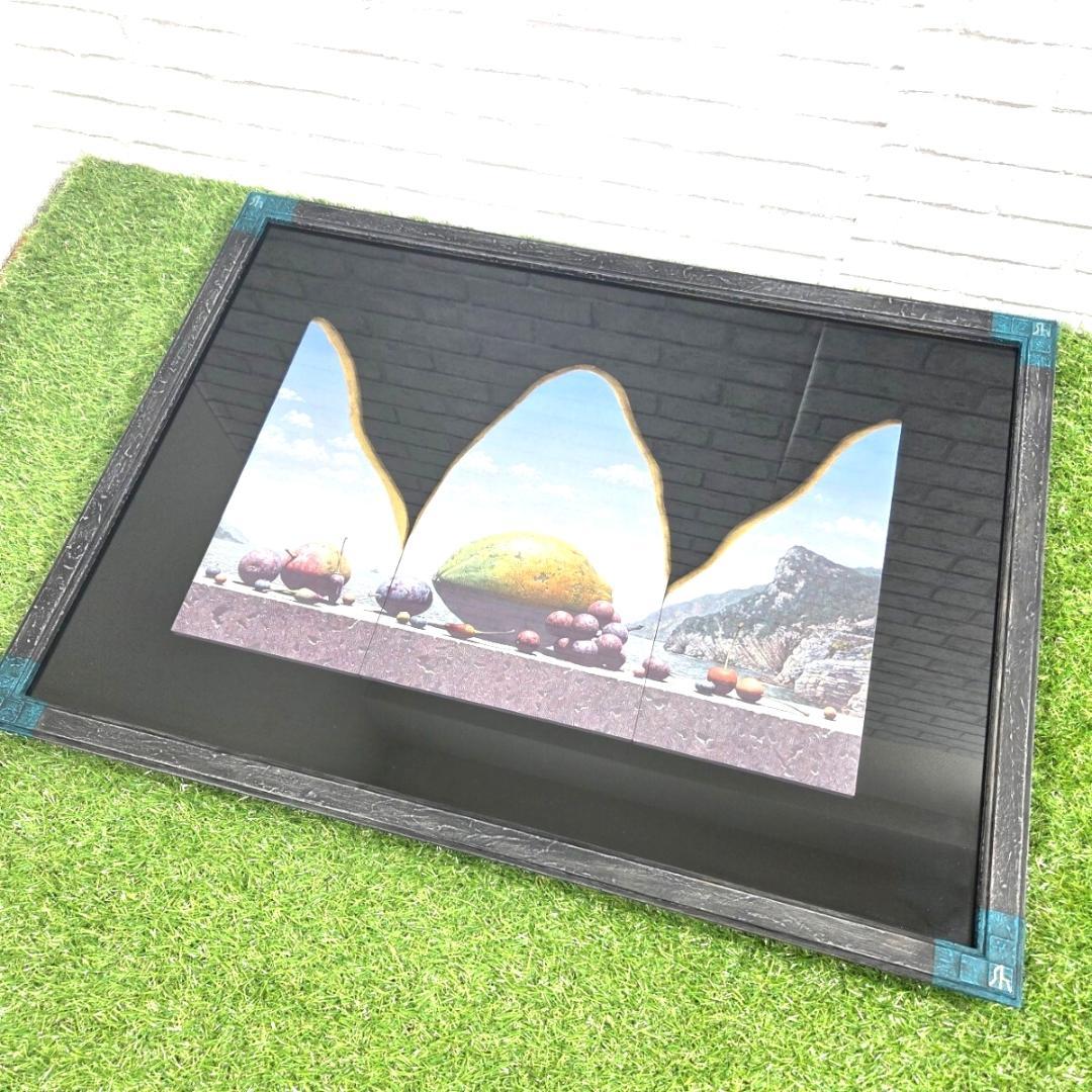 h*u様 細迫 諭「大地と海と果実」 額装 絵画 アート 現代美術