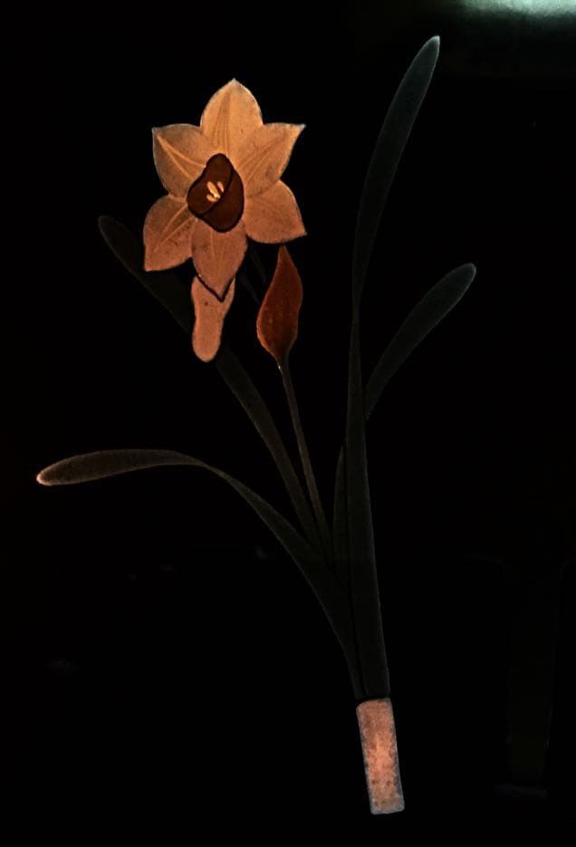 輪島塗 角皿 角盆 水仙 未使用