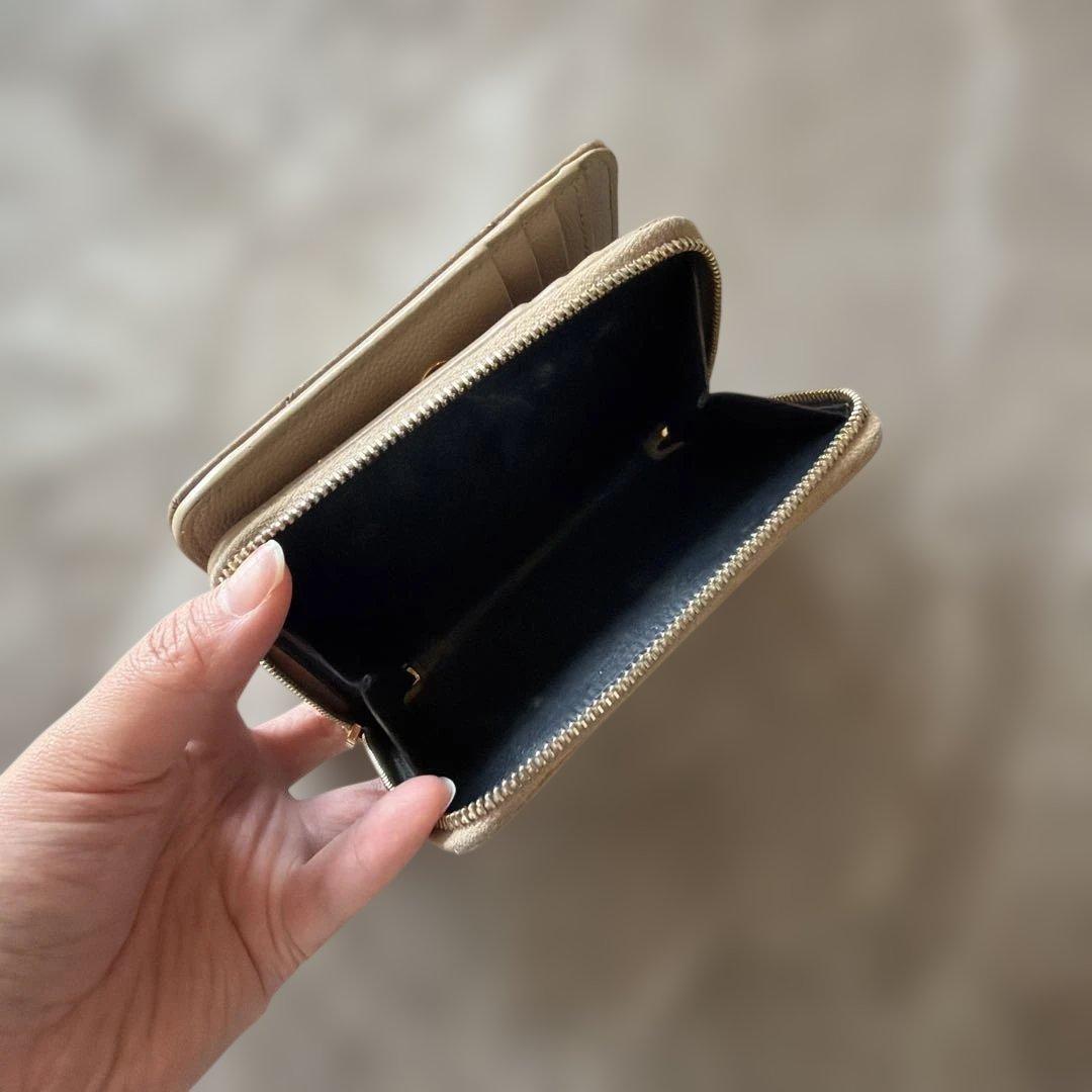 あ*み様 YSL 二つ折り財布 ベージュ キルティング