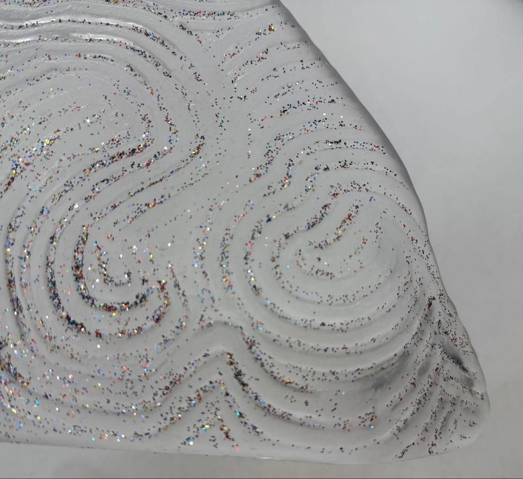 坂田甚内作　ガラス2点　三角　送料込み250611