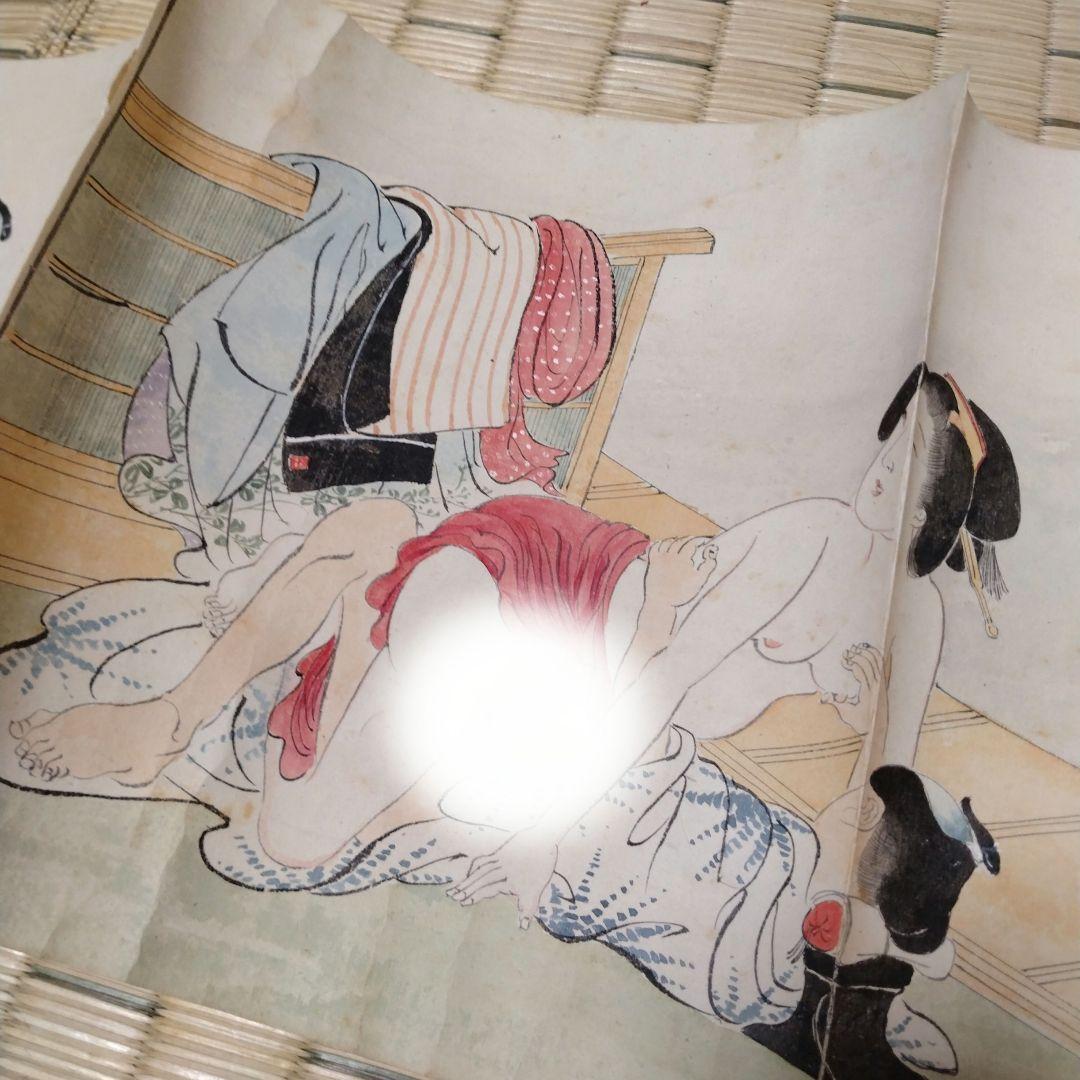 レア！【希少！春画】日本画 巻物 浮世絵 絵巻物 古美術 骨董