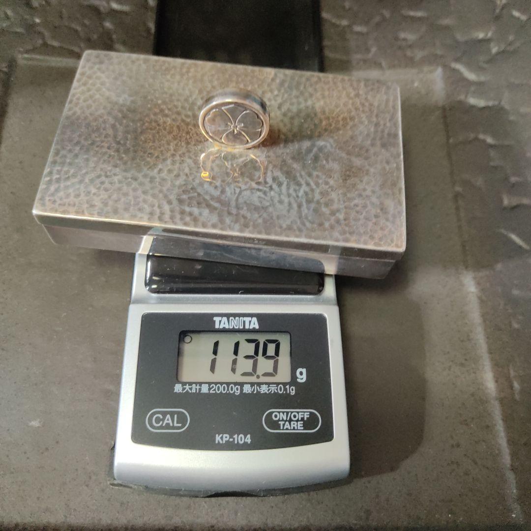 シルバー製。銀製。SILVER970。 ケース箱。家紋。丸に剣に片喰。約450g