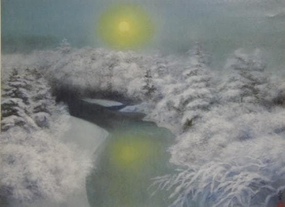 奥田 元宋、多摩月照、大判、額装用・画版、日本製・新品額 額装付