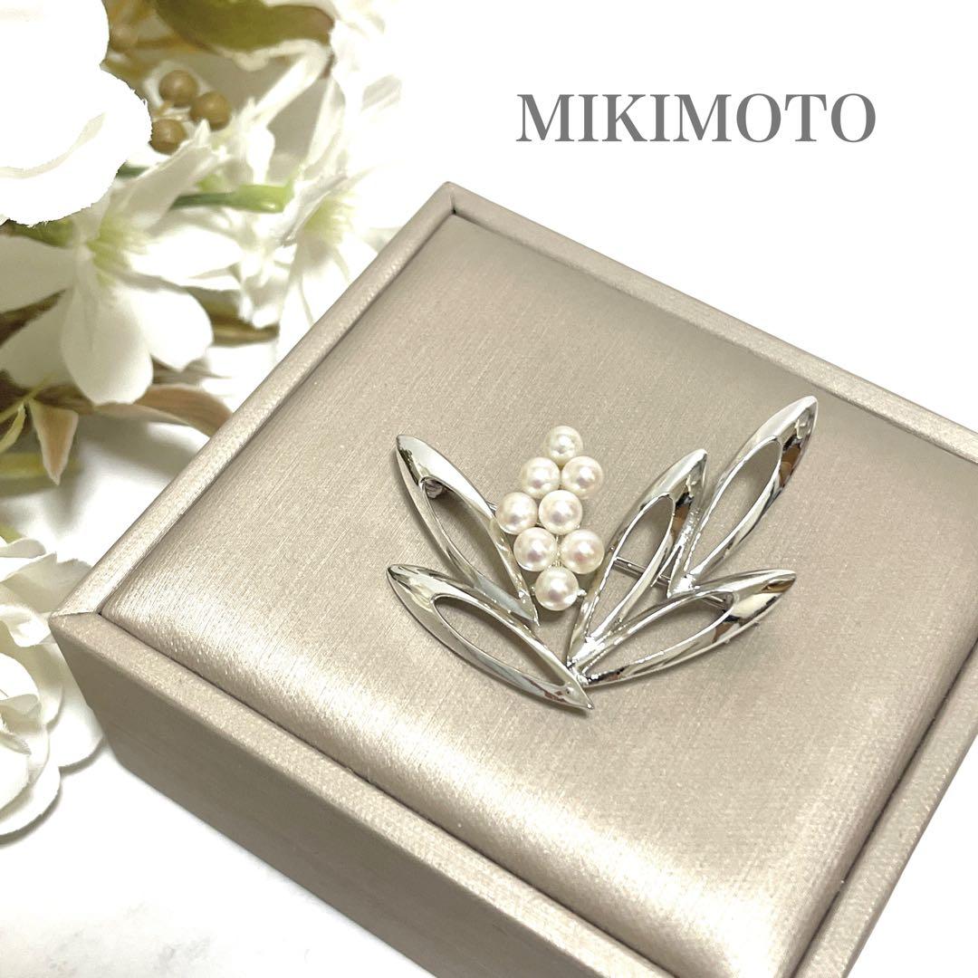 超希少✨皇室御用達 ミキモト アコヤ真珠 ベビーパール ブローチ リーフ