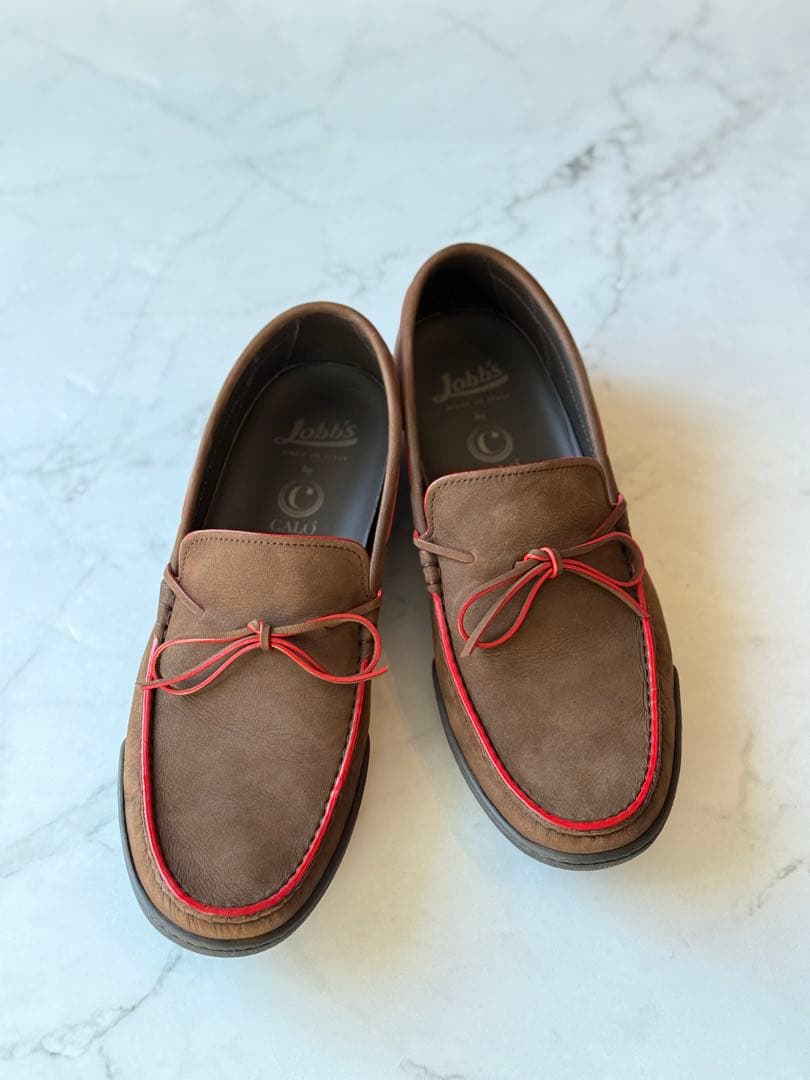 Lobb’s スエード モカシン 靴 ブラウン 甲高 幅広