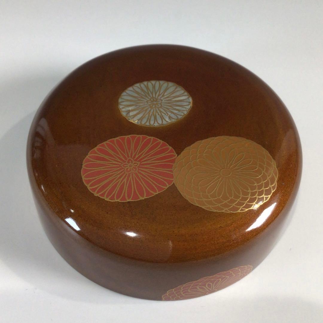 Ｐ３９０　棗　『二代　佐野長寛作』『即中斎　書付』『溜塗』『中棗』　共箱　茶道具