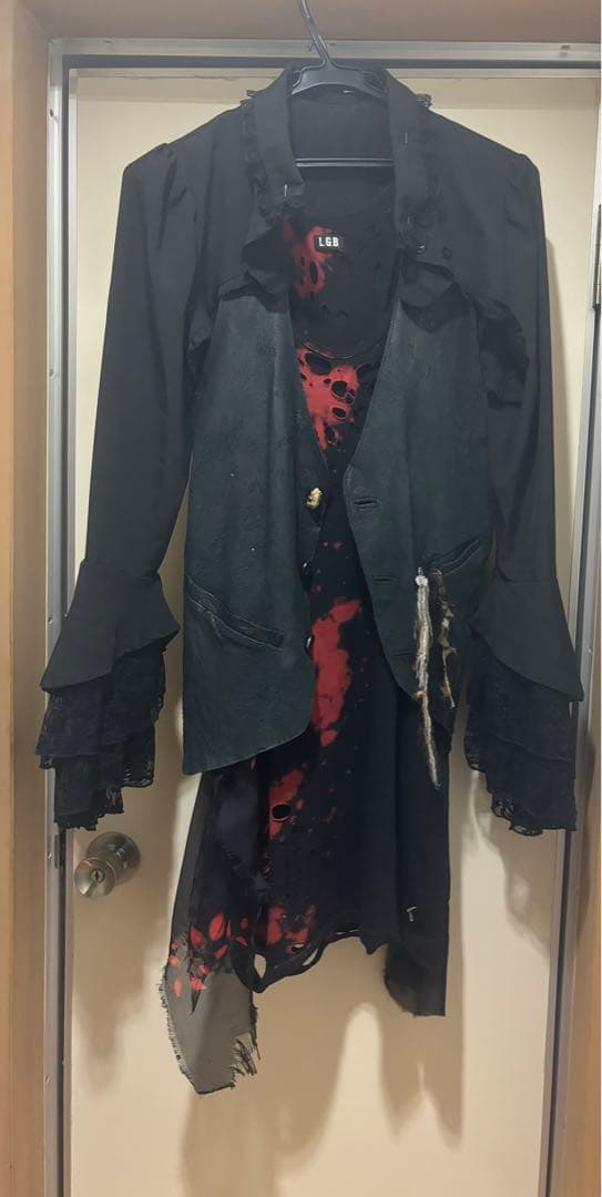 hyde着系ifディアレザークラッシュジレLGBダメージタンクボレロシャツラルク