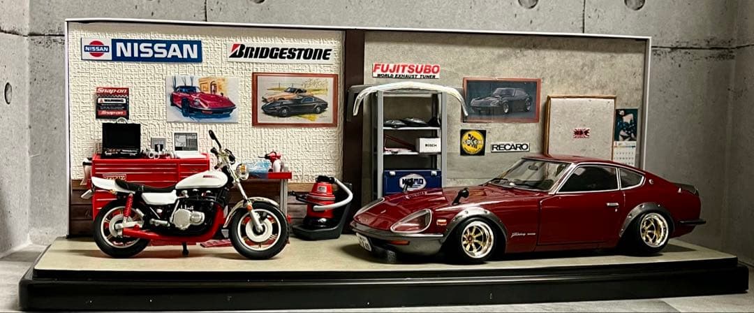 国産名車 1/24 フェアレディ 240ZG カスタム ジオラマ 旧車 ZⅡ