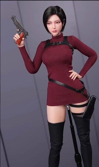 バーガンディ リブニットワンピース フィギュア