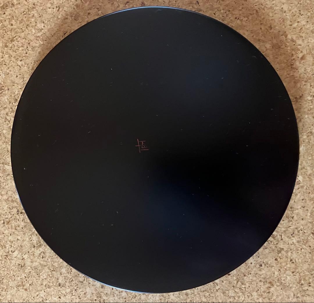 漆芸家　並木恒延作　お盆　柿