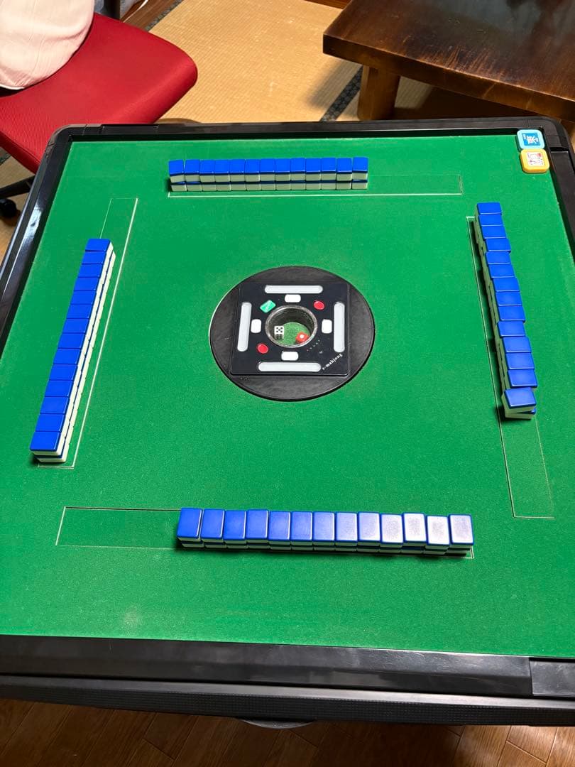 e-mahjong 麻雀卓 緑色 麻雀牌付き