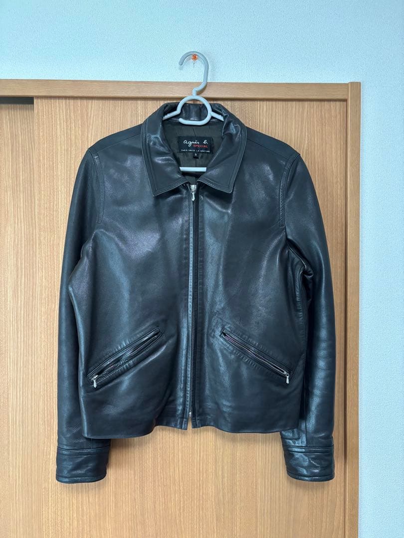 agnes b special シープ レザージャケット フランス製 size2
