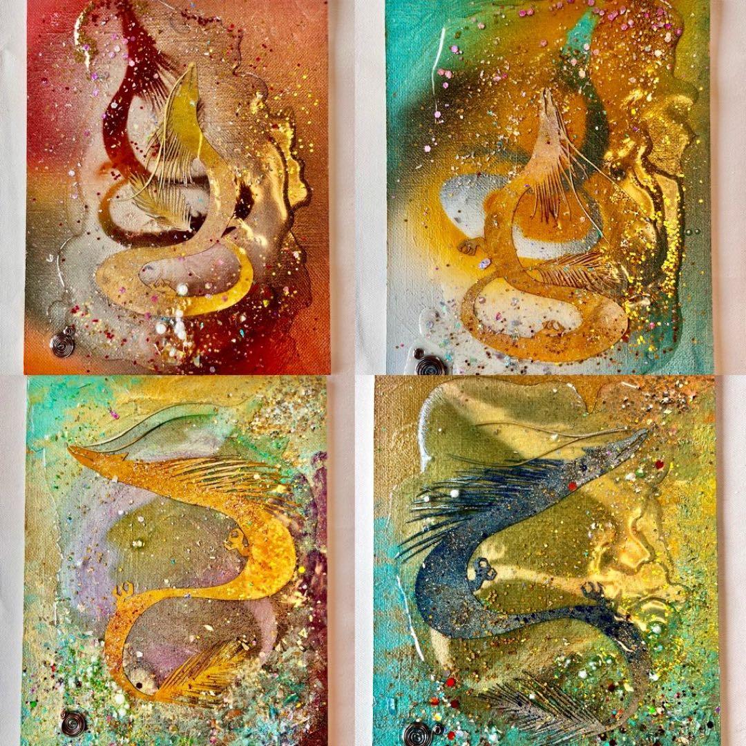 龍神様　ウルプルシリーズ　アクリル画　展示品　一点販売品