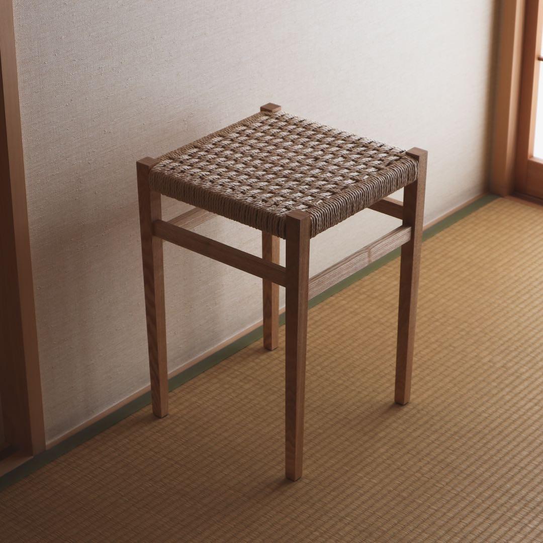 ペーパーコードスツール　天然木