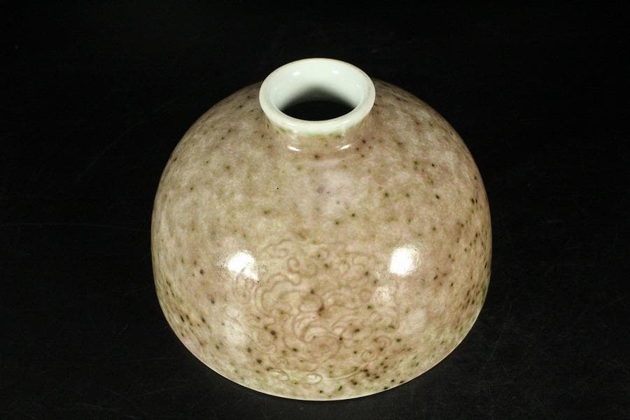 中国美術 釉裏紅 刻龍紋 壷(K-A720)