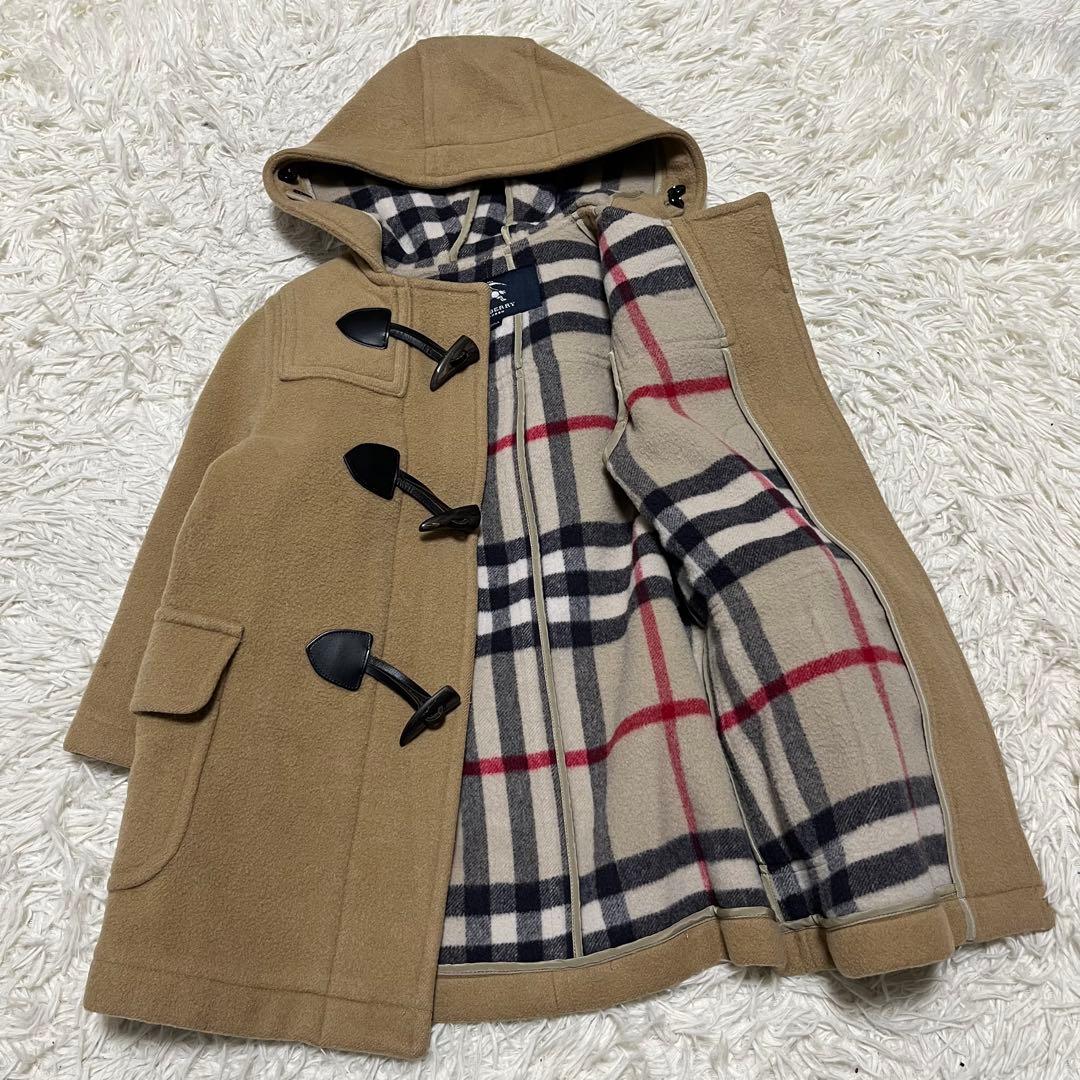 美品 BURBERRY 110 キャメル チェック ダッフルコート キッズ