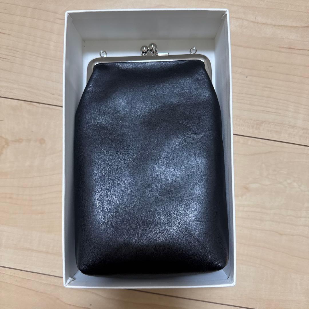 beautiful people がま口 黒 ミニショルダー