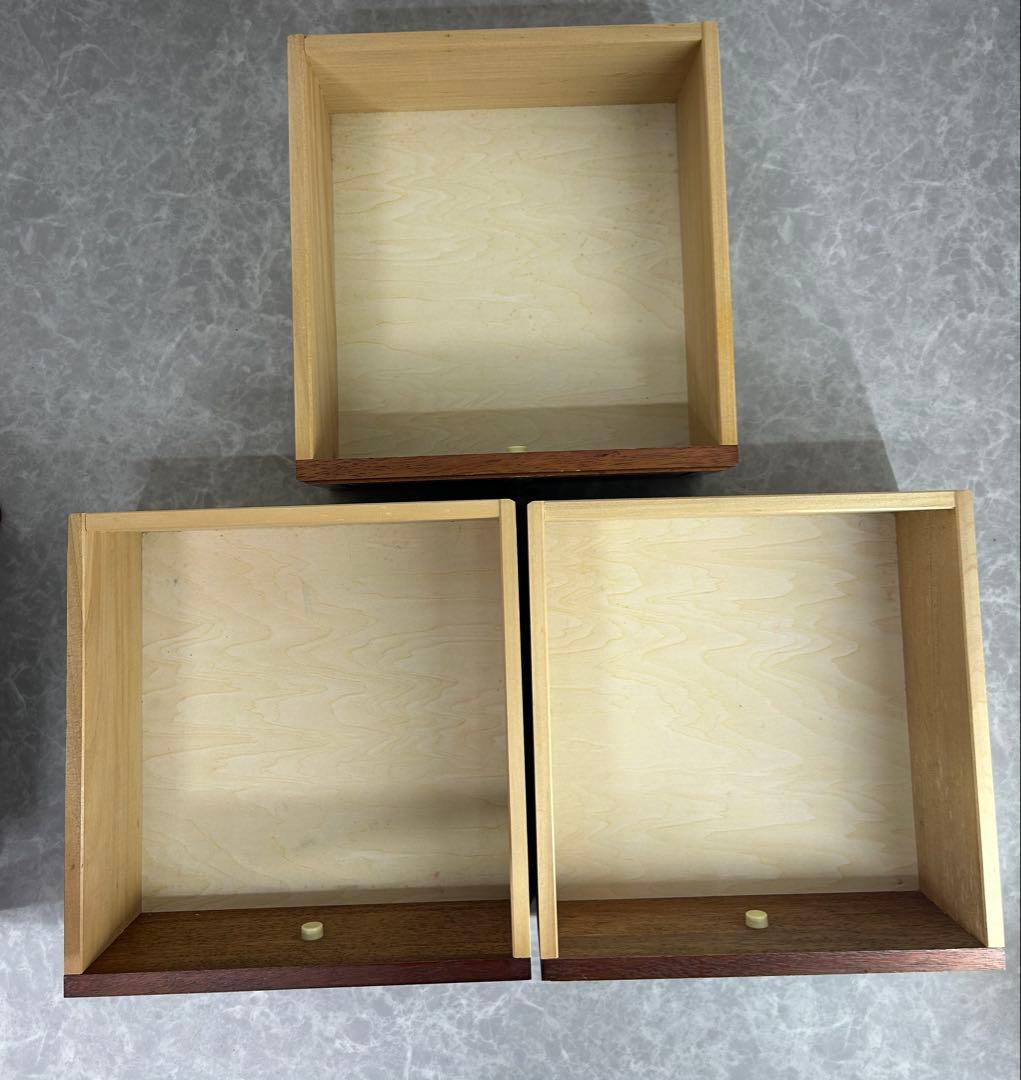 送料込み【木製電話台 サイドテーブル3段引き出し付き 高さ 約85.5cm】