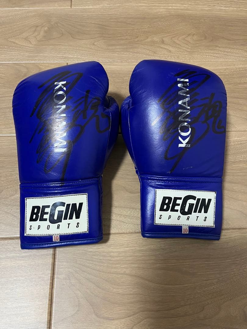 角田信朗　実使用サイン入りK1キックボクシンググローブ