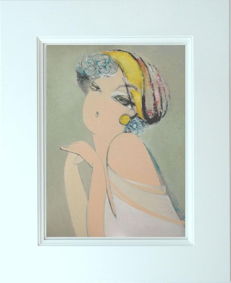 油絵 菅家令子 絵 絵画 インテリア 額付(白) F6-082811 人物 女性