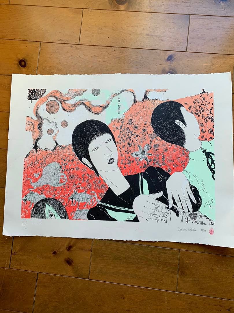 市場大介　美人画　シルクスクリーン　特大アートポスター 48/50 限定品