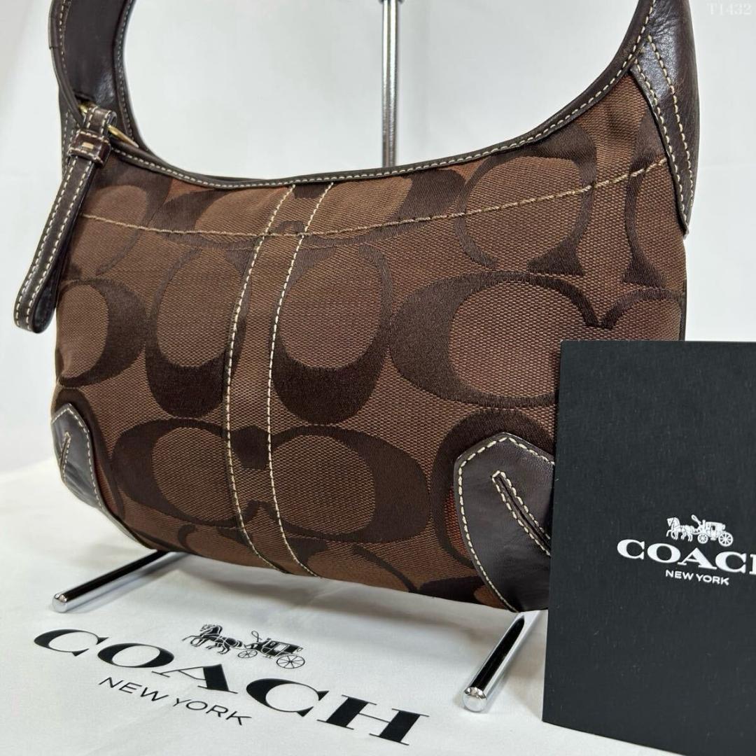 【極美品】コーチ ソーホー シグネチャー ワンハンドバッグ レザー キャンバス