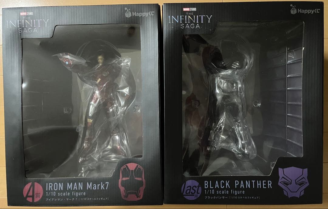 happyくじ　マーベル　A賞アイアンマン　ラスト賞ブラックパンサー　1/10