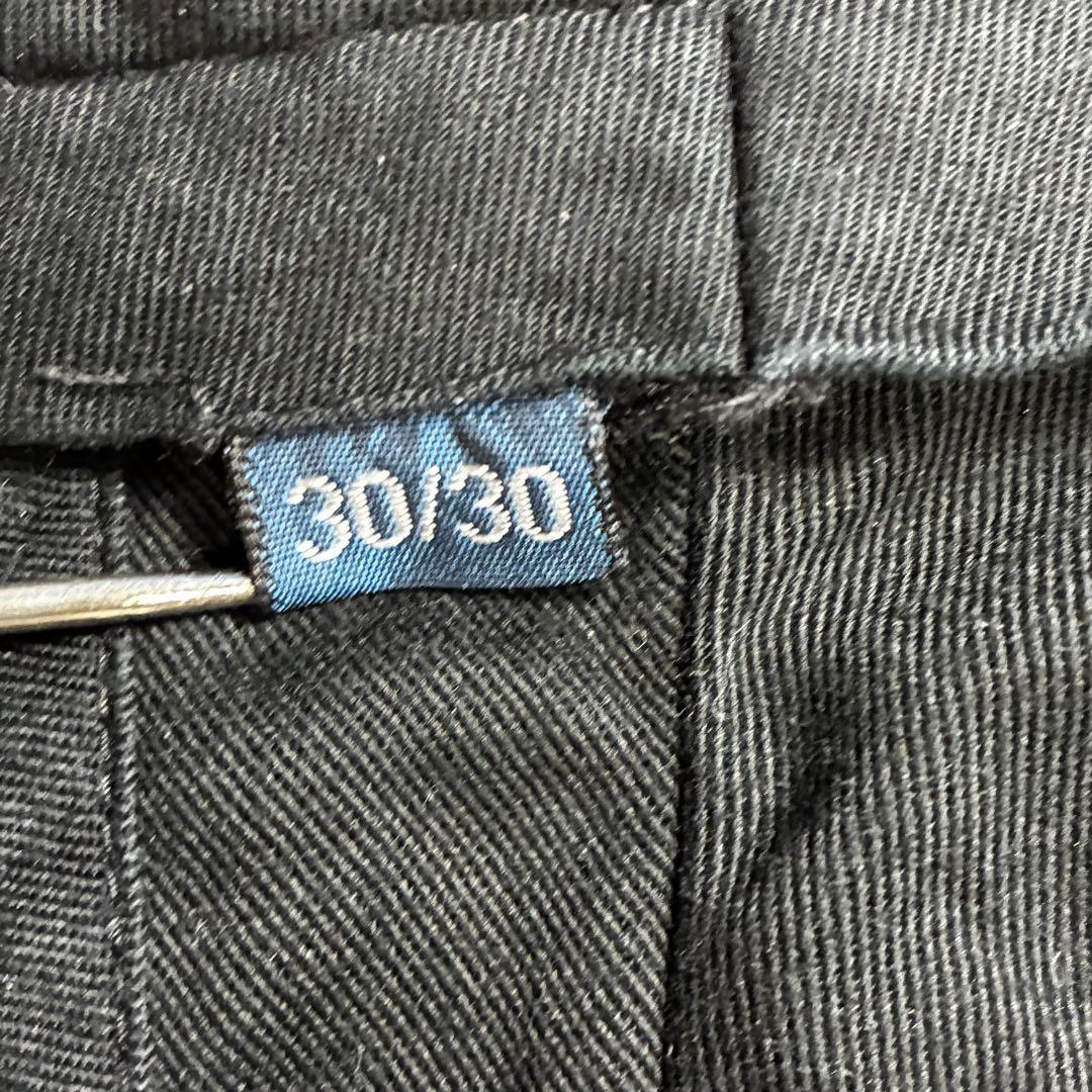 90s ポロチノ ２タック チノ パンツ ブラック 30×30 VINTAGE