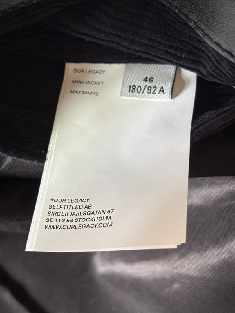 OUR LEGACY[アワーレガシー]ミニジャケットMini jacket 46