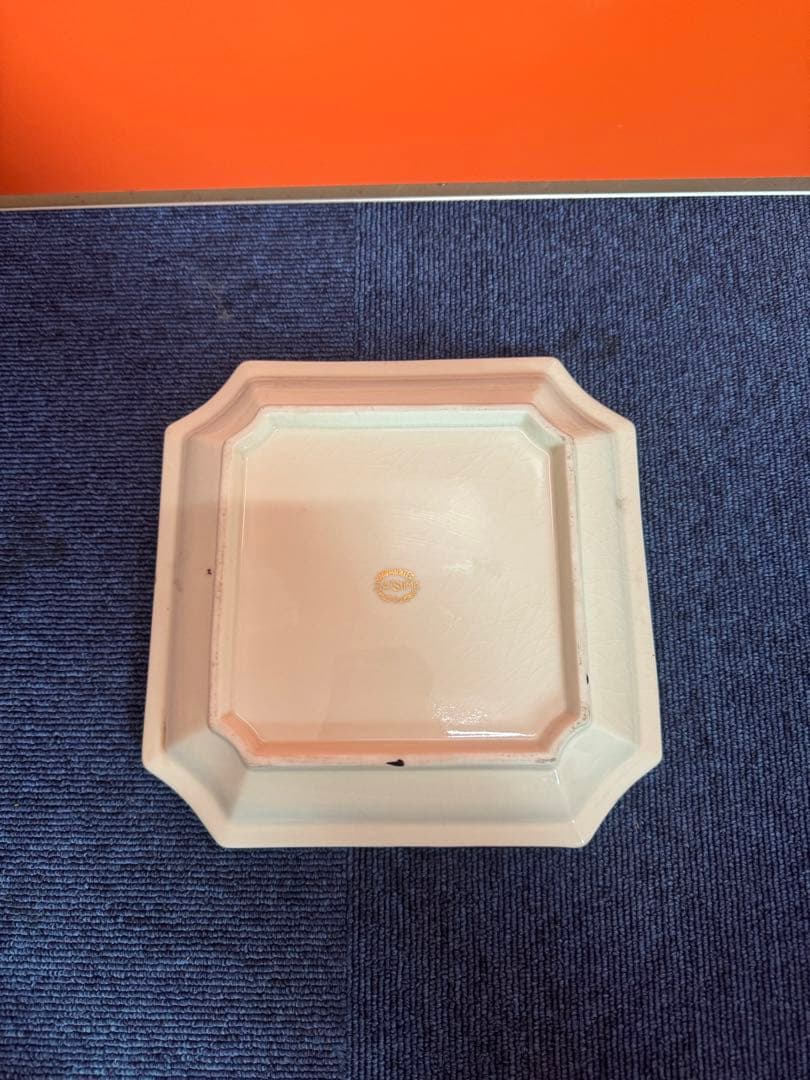 1831  薩摩焼　花草美人図　皿　20cm 時代物