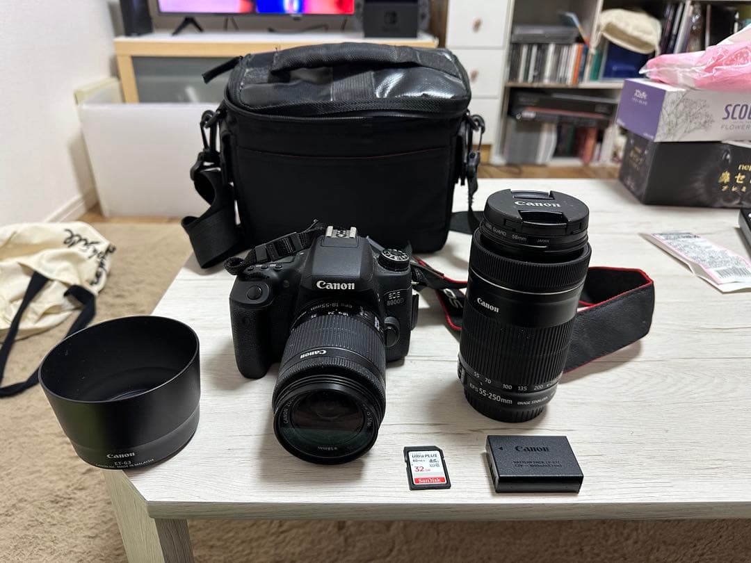 Canon デジタル一眼レフカメラ EOS 8000d本体とレンズ2本
