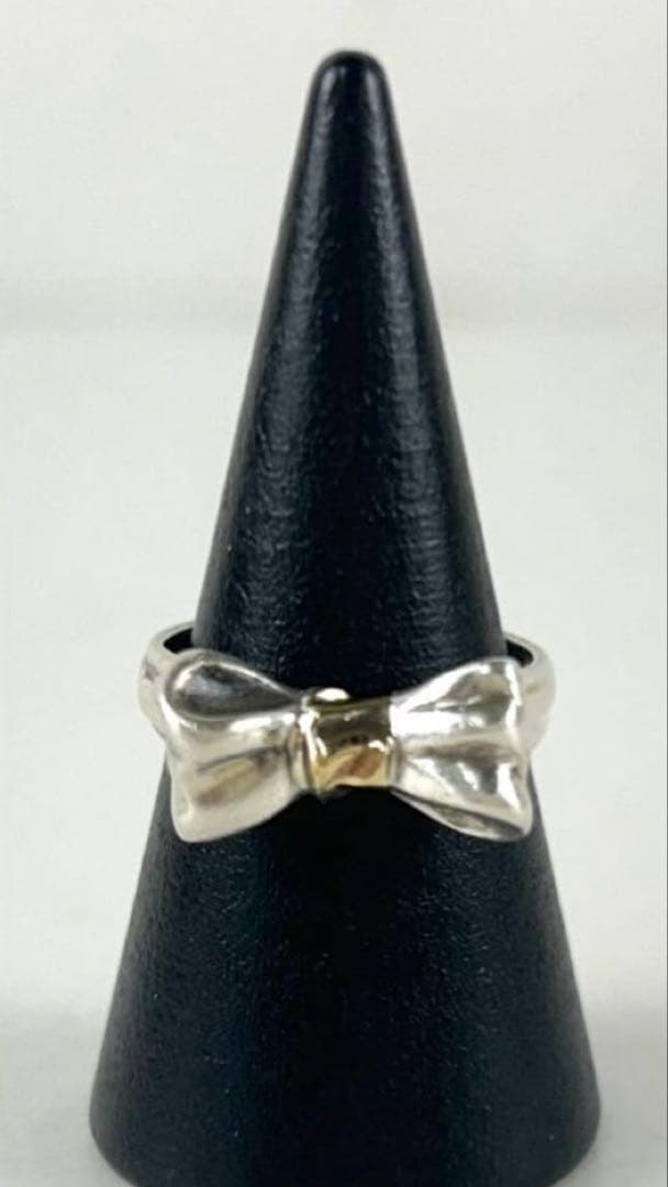 Tiffany リボンシルバー ゴールド リング　11号
