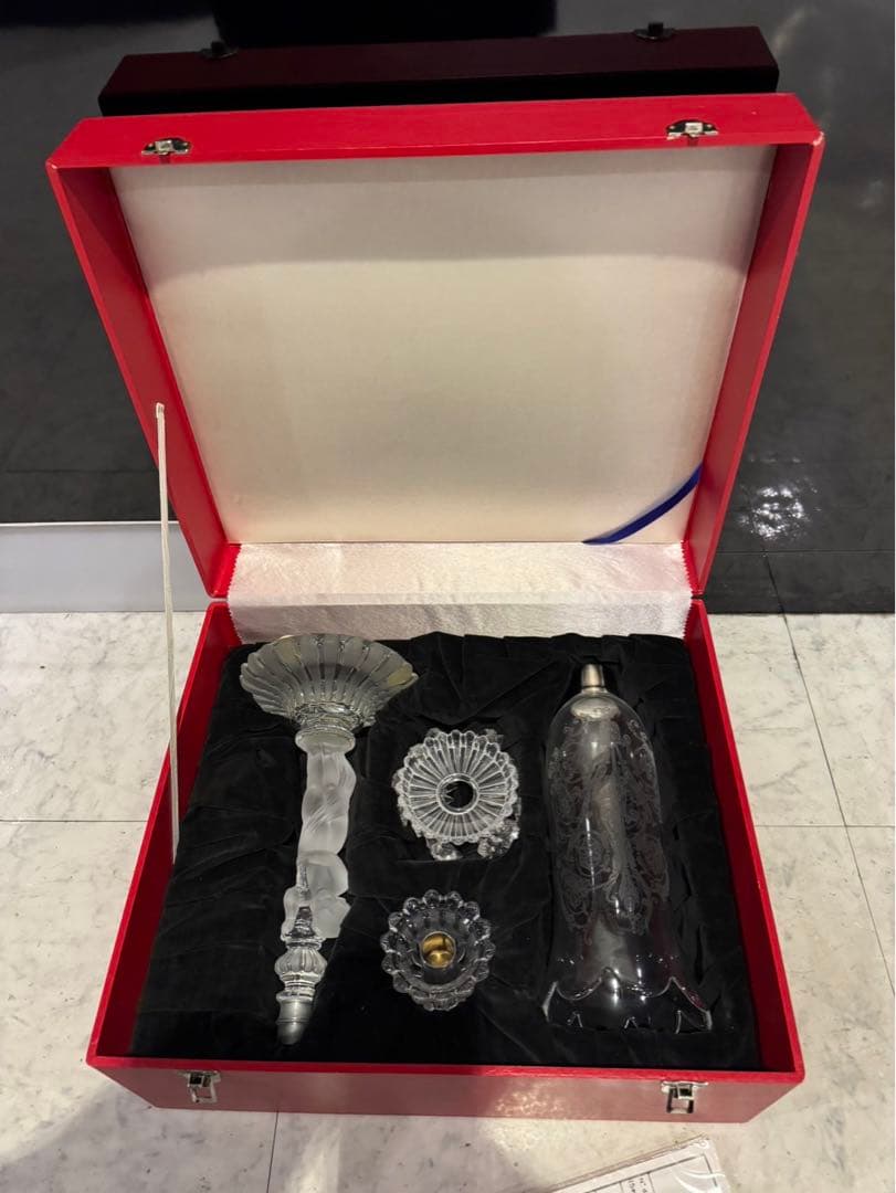 オールド・バカラ アートピース キャンドルフ スタンド メダイオン 特大