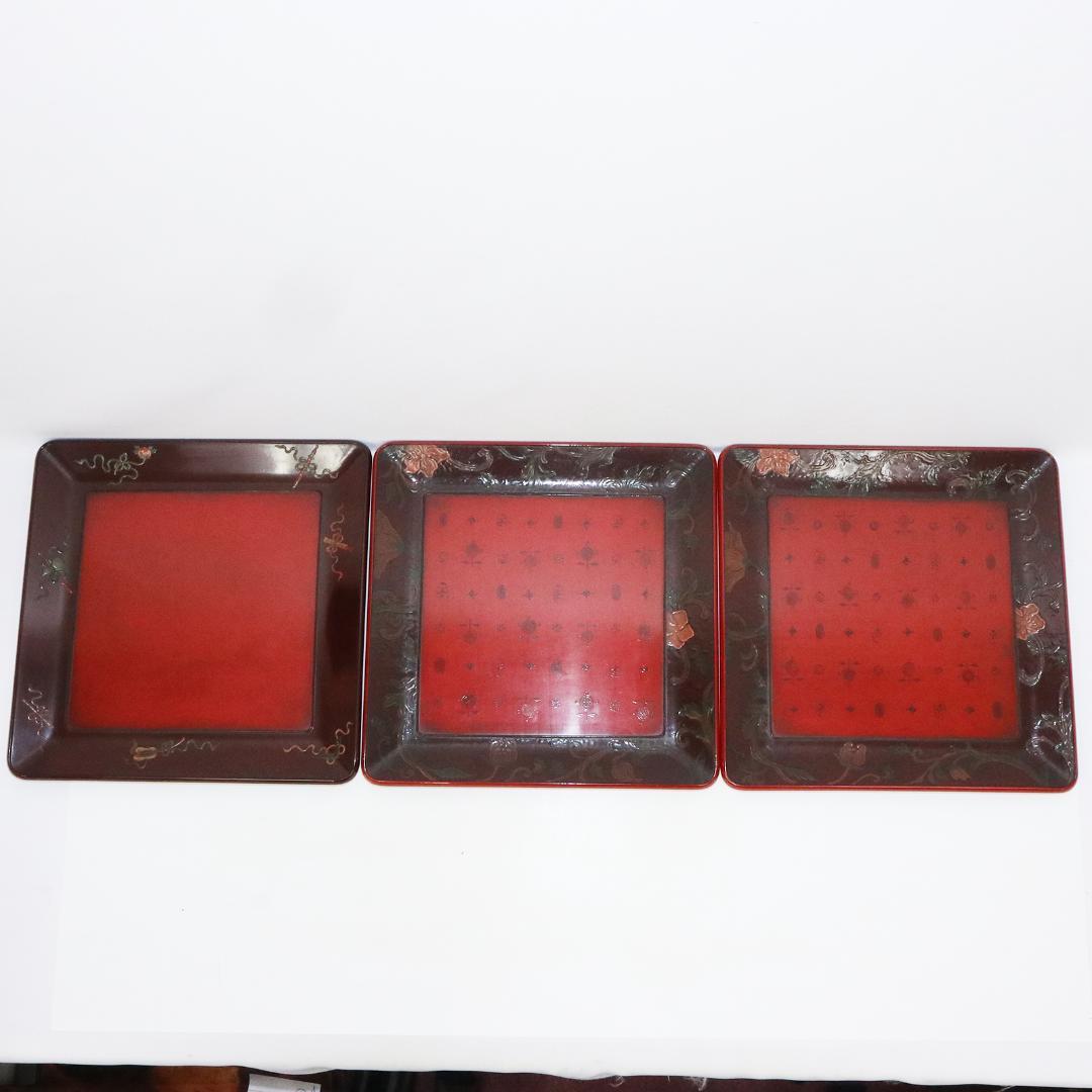 高岡漆器　勇助塗 石井祐介 造　お盆　5客　共箱