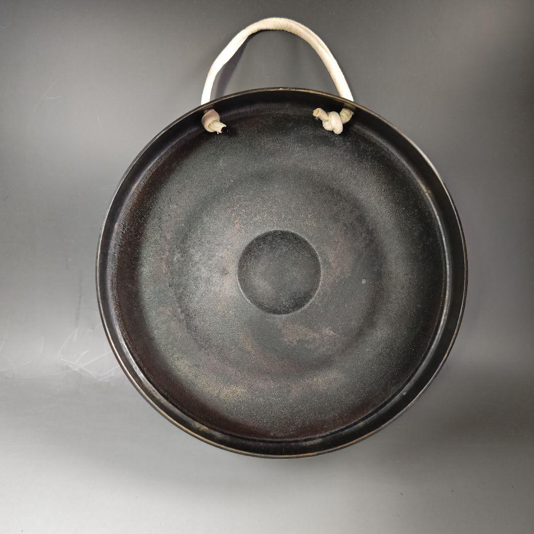 イ395 銅鑼『唐銅風炉師　藤井宗喜』『砂張銅　鳴物　銅鑼　共箱』茶道具