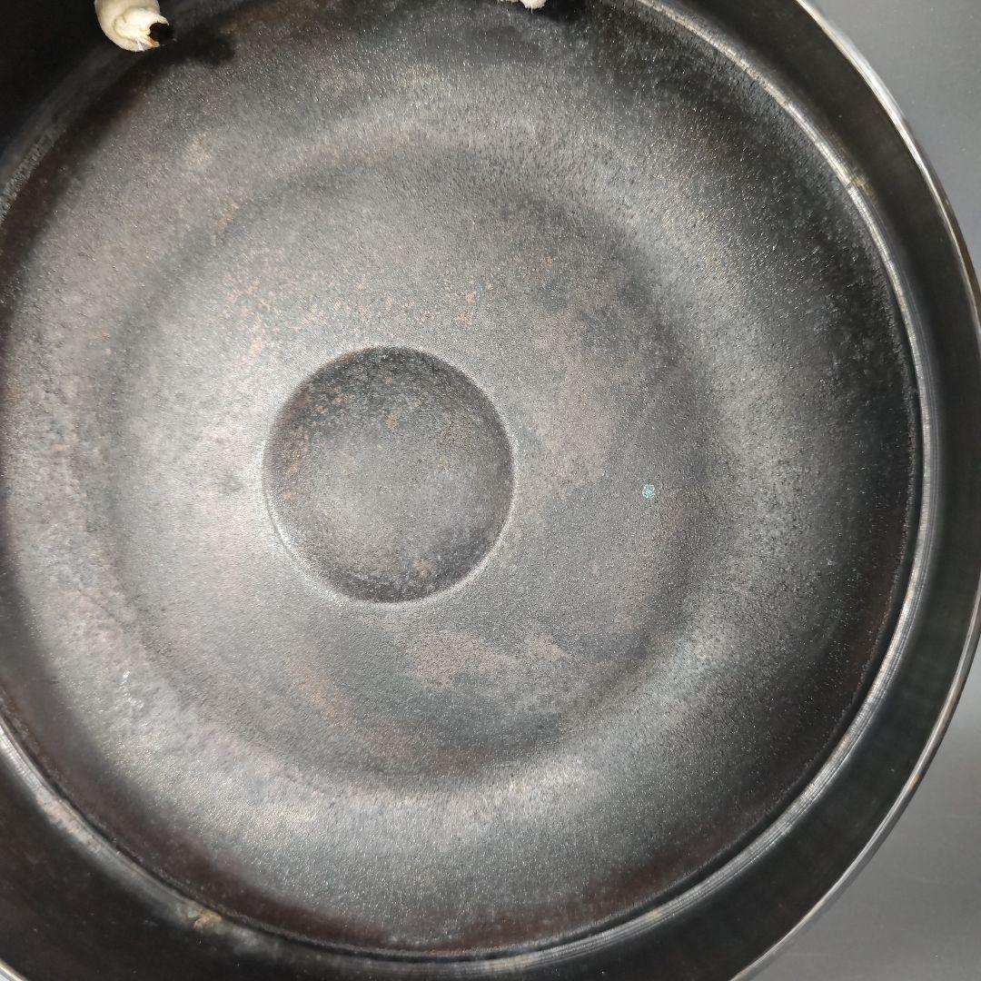 イ395 銅鑼『唐銅風炉師　藤井宗喜』『砂張銅　鳴物　銅鑼　共箱』茶道具