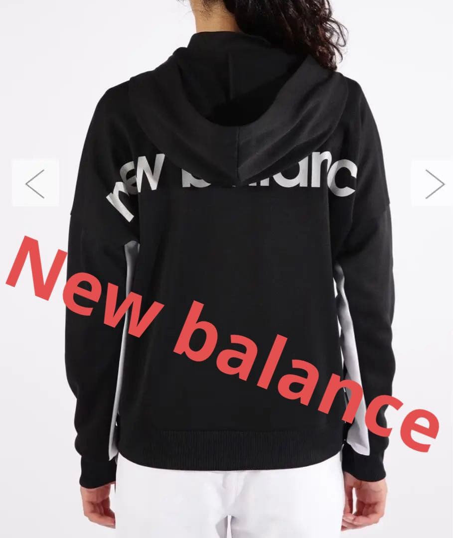 New Balance ブラック ジップアップパーカー