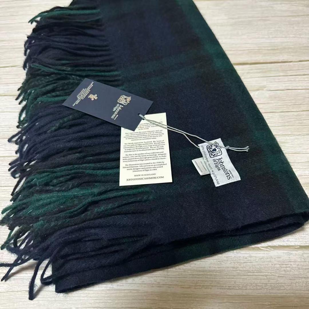 お*ま様 JOHNSTONS ジョンストンズ　大判 マフラー ブラックウォッチ