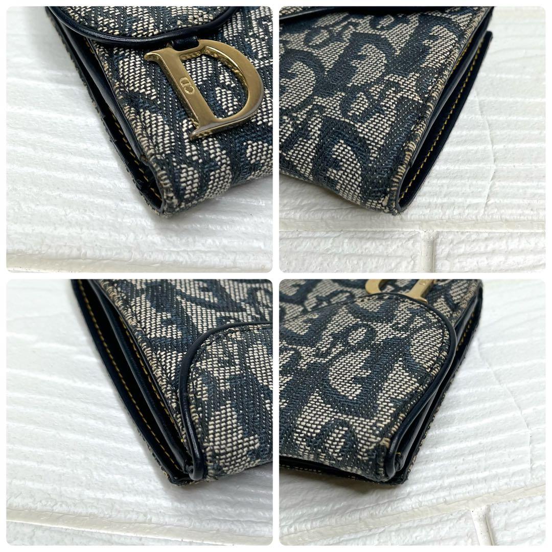 ✨美品✨☘️クリスチャンディオール☘️✨折り財布✨トロッター柄✨キャンバスレザー✨
